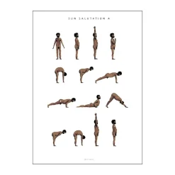 plakat - Sun salutation a man